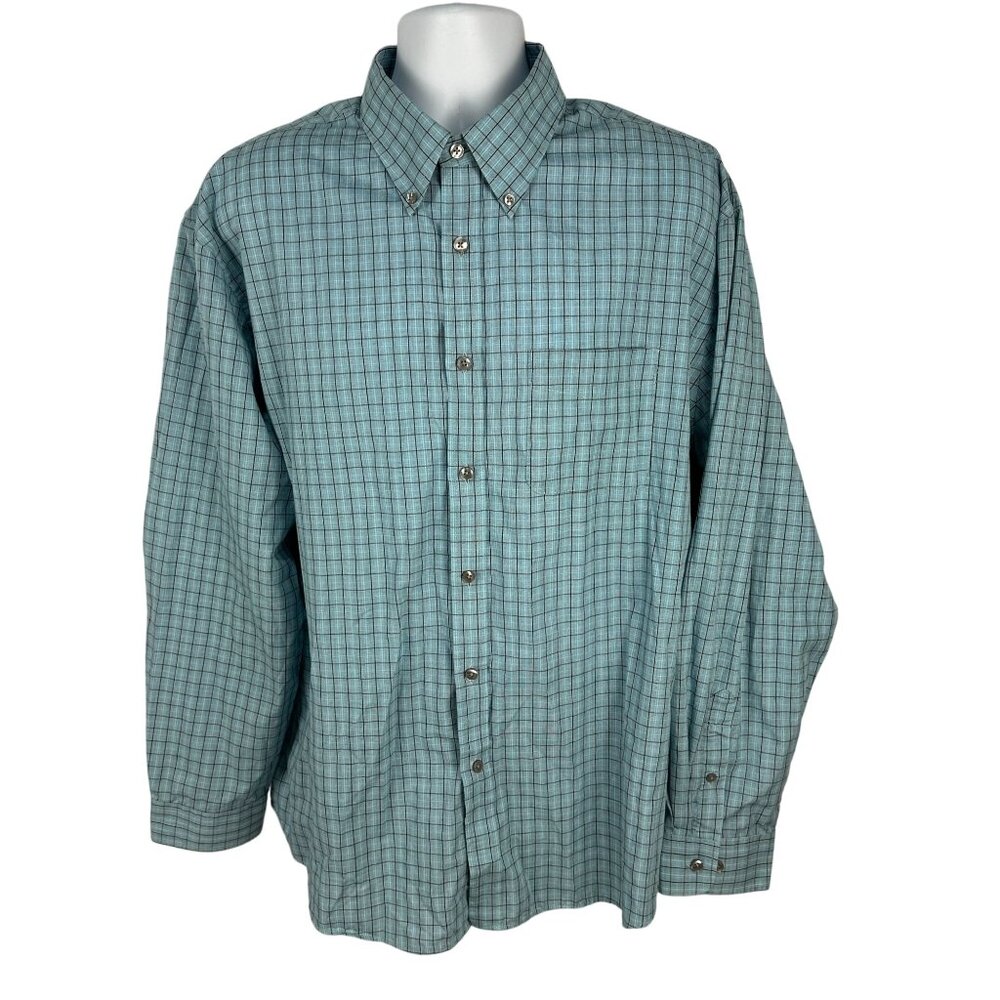 Van Heusen Mens Size XL Plaid Long Sleeve Button-Down Shirt